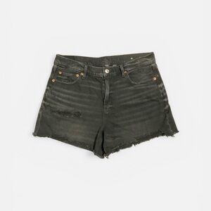 American Eagle Black Denim Distressed Strigid Short Size 8 #242